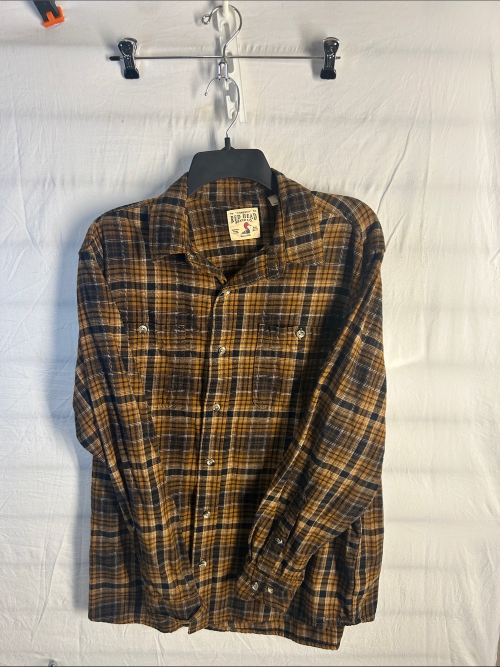 RedHead Brown and Black Plaid Button-Down Shirt
